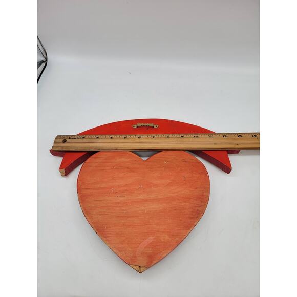 Vintage Wooden Heart Hand Painted Christmas Hanging Wall Decor - Picture 7 of 7